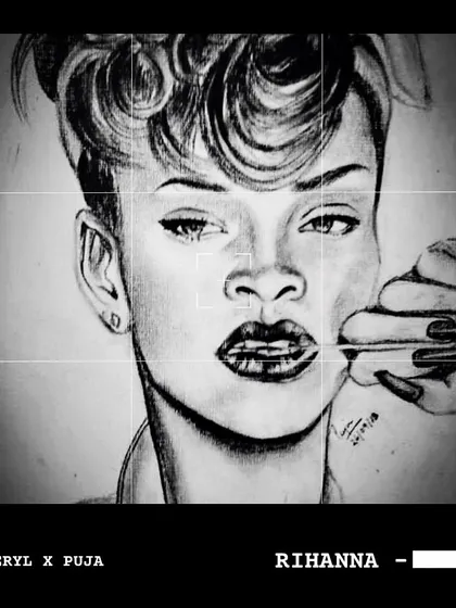 A teaser for the 'Stay' cover mix, featuring a sketch of the original artist, Rihanna. This was our way of paying homage while creating our own version.