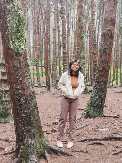 Another look from my Kodaikanal trip. This outfit features a simple top from Tokyo Talkies and a faux fur jacket from Zudio.