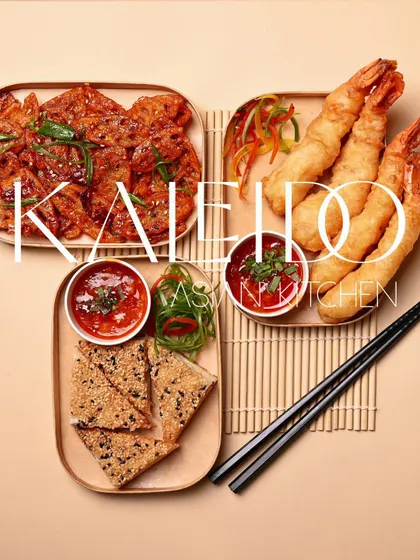 A trio of my most popular appetizers, perfect for any gathering. This platter includes crispy prawn tempura, savory lotus root chips, and my signature sesame prawn toast.