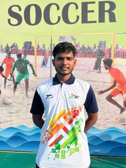Shawn at the Khelo India Beach Games venue. We provide platforms for our players to compete on national stages.