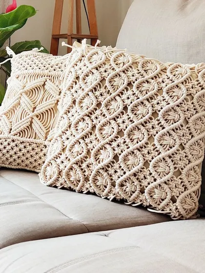 The different patterns on these two cushion covers complement each other beautifully.