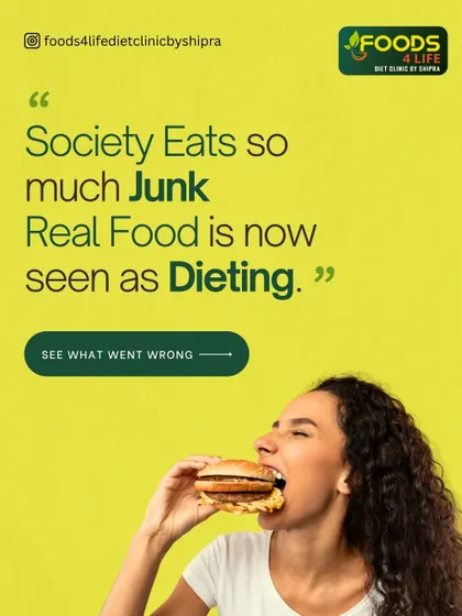 Society eats so much junk that real food is now seen as "dieting." It's time to see what went wrong and come back to our roots.