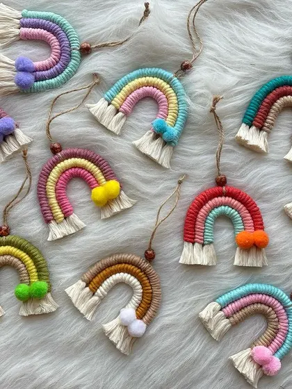 These mini rainbow charms are so versatile. They can be used as a car charm, a door handle decoration, or a small wall hanging to add a pop of color anywhere.