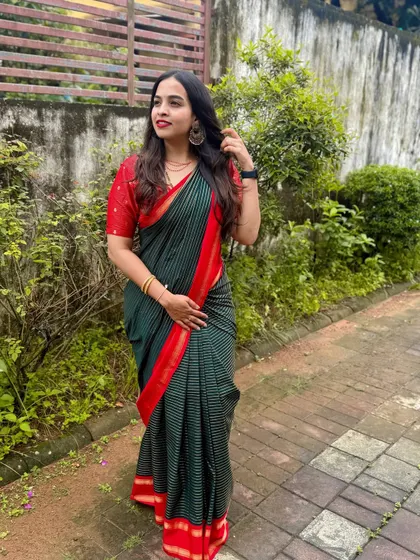 Another angle of this beautiful, natural look. It shows how the makeup looks flawless in outdoor, natural lighting, making it perfect for any event.