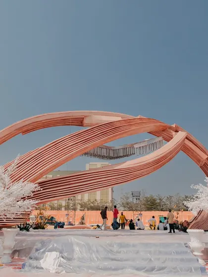 The beginnings of a modern masterpiece. This image shows the construction of a unique, architectural stage, showcasing the complexity of my design executions.