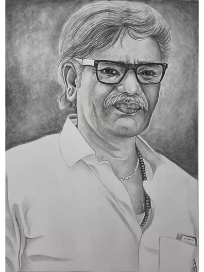 A finished A3 memorial portrait of an older gentleman. I focused on capturing a kind and dignified expression, paying close attention to the details in his face and glasses.