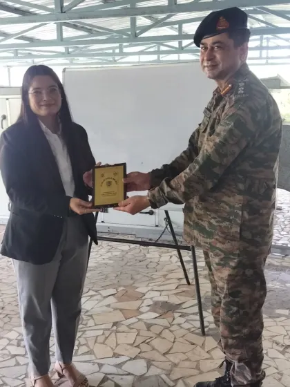 Receiving a token of appreciation from the NCC. These moments of recognition for my work on women's safety lectures are deeply meaningful.