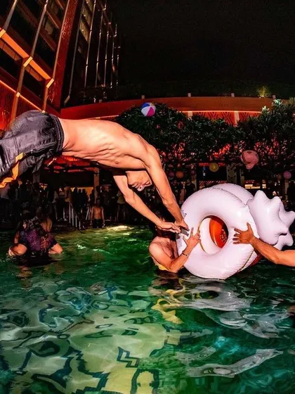 It's not a party until someone makes a splash. This is the kind of wild fun we have at my GETLOUD Pool Parties, where the energy is high and the vibe is all about letting loose.