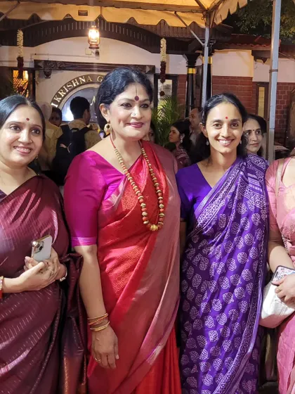 With fellow dancers and friends at the Margazhi Mela. The festival is a wonderful time for artists to connect and celebrate each other's work.
