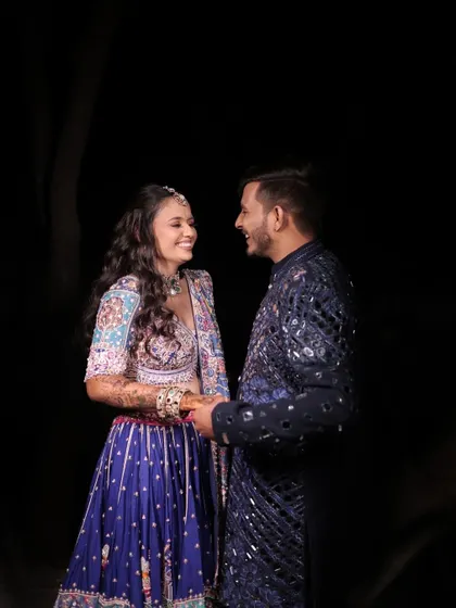 Another beautiful shot of the couple, ready to dance the night away.