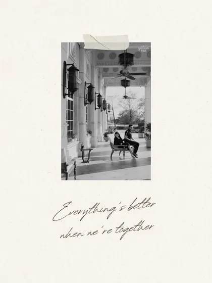 A vintage-style photograph capturing a quiet moment. This edit gives a timeless, nostalgic feel to a pre-wedding memory, as if taken from a classic love story.