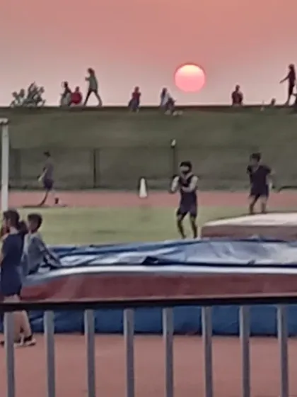 Even as athletes train for high jump, the setting sun paints a beautiful picture in the background. This is the unique blend of hard work and natural beauty at PDP.