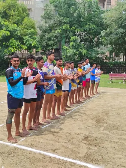 The senior team lined up and ready for action at the Gazipur district championship.