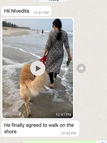 This is the video that accompanied the message. Watching Neo walk calmly by the water is a huge milestone for him and his family.
