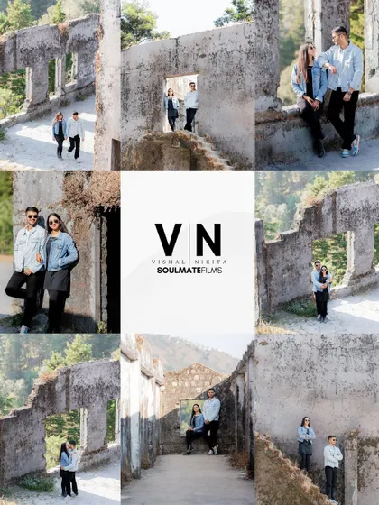 A collage from a pre-wedding shoot, showing the variety of moments we captured in a single location. From playful and candid to thoughtful and romantic, we tell the full story of your day together.