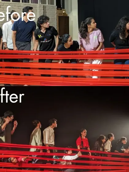 From the raw energy of rehearsal to the polished, dramatic lighting of the stage. This is the journey of a scene in our production 'Sea's Fire'.