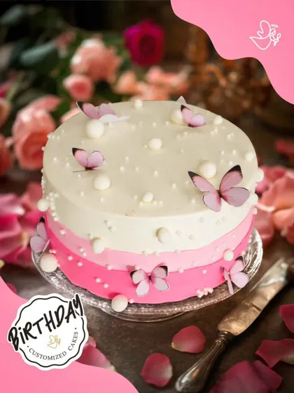 Aayesha’s birthday in Sainik Farms was filled with wonder with this butterfly-themed cake. The pink ombre design and fluttering butterflies create a magical effect, perfect for a whimsical celebration.