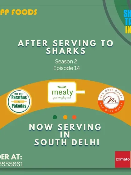 After our successful pitch on Shark Tank, we expanded our services to South Delhi. Now, you can order from all our brands, including Mealy, right to your doorstep.