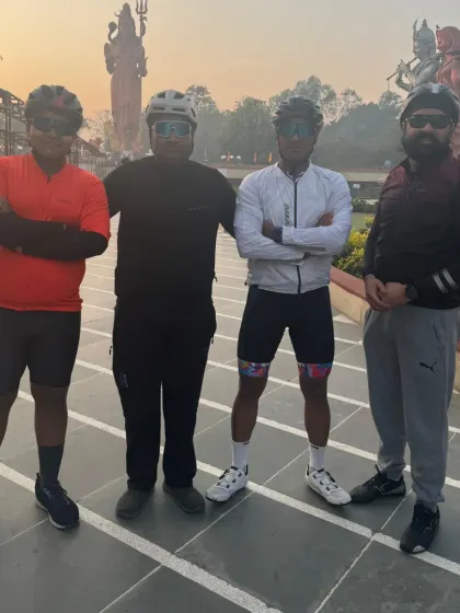The group after a 50km Tuesday ride to Shiv Murthy. The energy, smooth pacing, and strong camaraderie made it a ride to remember.