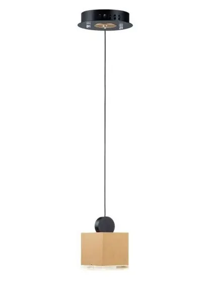 A minimalist pendant light featuring a simple geometric cube shade. This Nordic-inspired acrylic lamp provides clean, focused downlighting, making it an excellent choice for a modern kitchen or a minimalist workspace.