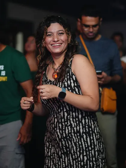 A huge smile that says it all. Happy people on the dance floor is my mission.