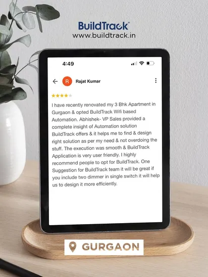 I am excited to share that our client from Gurgaon, Mr. Rajat Kumar, loves his newly renovated and automated apartment. I appreciate the feedback and am glad the execution was smooth and the app is user-friendly.