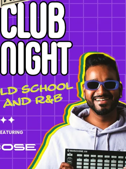 A retro "Club Night" poster for a night of Old School and R&B. I love switching it up with different genres.