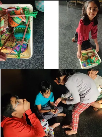 A collage showing the festive spirit and teamwork during our Sankranti celebration and rehearsal session.