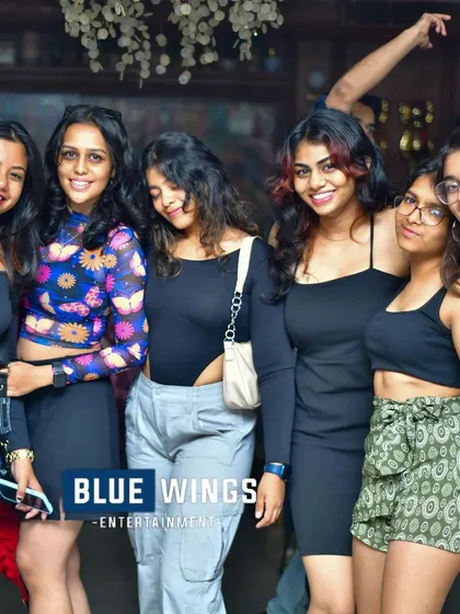 A duplicate of the group of women, showcasing the fun and friendship of a night out.