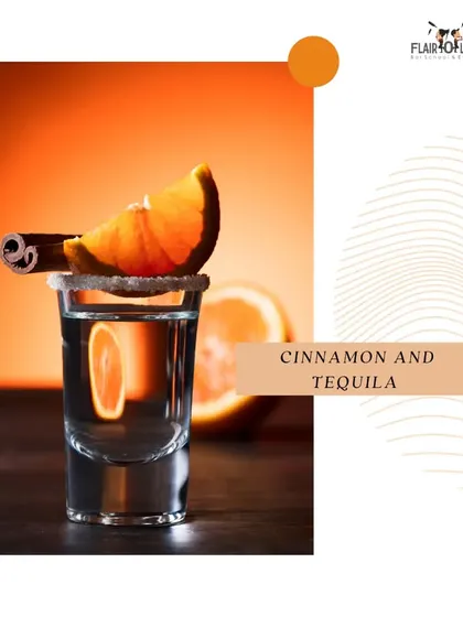 A simple but effective way to enjoy tequila: with a slice of orange and a sprinkle of cinnamon instead of the usual salt and lime.
