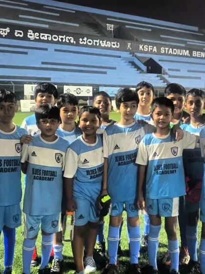 Our team with Coach Jack at the KSFA Stadium after a practice match against Roots Football Academy.