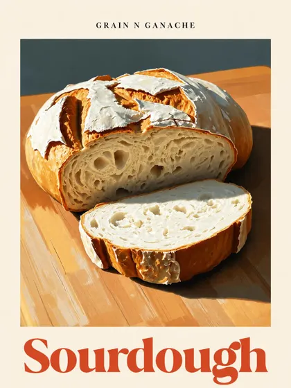 A cut sourdough loaf shows its crumb in our bread feature, with slices set in front of the loaf.