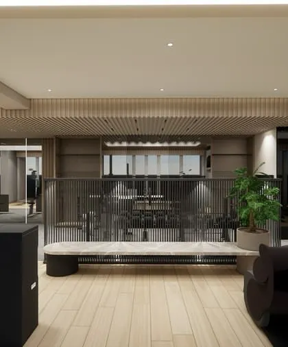 A sleek and modern home gym where the equipment itself is part of the design. Mirrored walls create a sense of spaciousness, while wood floors add warmth to the functional space.