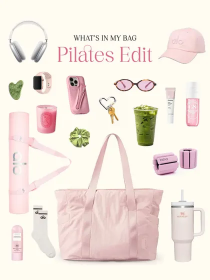 What's in my bag: Pilates Edit. Tell me you're a Pilates girl without telling me you're a Pilates girl.