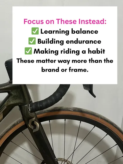 Instead of worrying about gear, focus on the fundamentals. I help my beginner clients learn balance, build endurance, and make cycling a consistent habit. These are the keys to long term success.