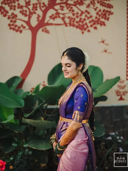 A duplicate of 288, capturing the bride's serene profile against the artistic wall.
