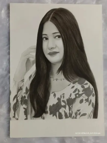 The full view of the completed A4 portrait from Meerut.