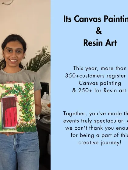 Canvas painting and resin art are our two most popular events! This year alone, over 350 people joined us to paint on canvas, creating everything from scenic landscapes to abstract designs.
