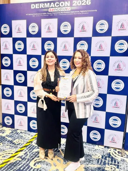 Receiving an award for my presentation at Dermacon. I am always grateful for the opportunity to contribute to the academic discourse in dermatology.