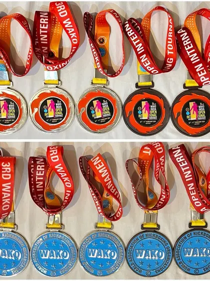 The haul from the WAKO India Open International Kickboxing Tournament in Delhi. Our team represented Karnataka and brought home a collection of medals.
