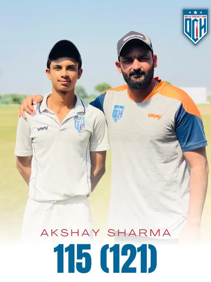 With Akshay Sharma, who scored a brilliant century of 115 runs. It's great to see multiple players scoring hundreds in the same match.