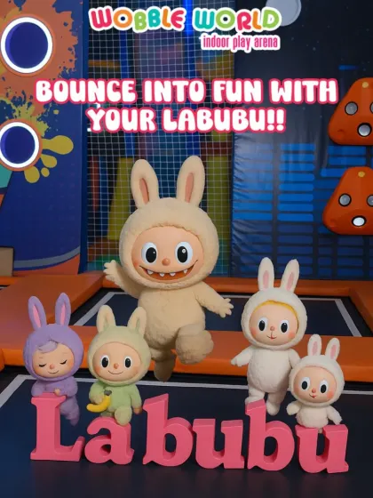 Our fun-loving mascot, Labubu, invites you to bounce into fun at Wobble World!