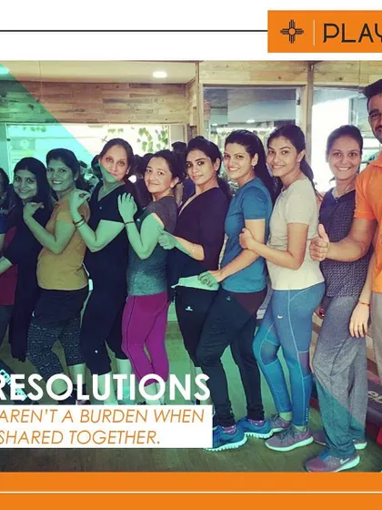 This picture says "Resolutions aren't a burden when shared together," and I truly believe that. Our community is here to support you on your fitness journey, every step of the way.