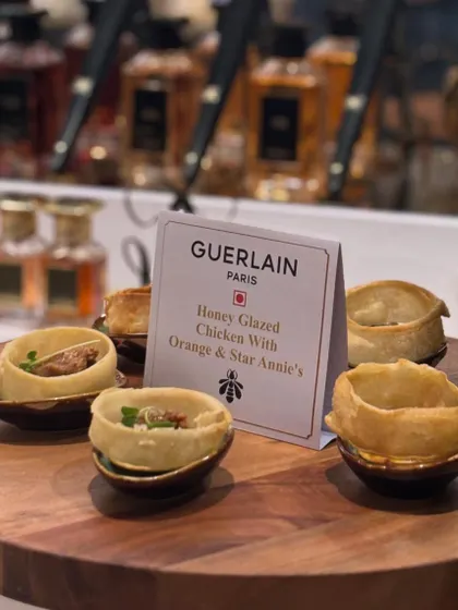Crafting a menu for a world-renowned brand like Guerlain is about translating their essence into flavour. These Honey Glazed Chicken bites with orange and star anise were created to reflect their Parisian sophistication.