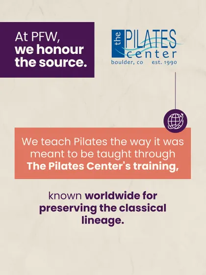 We honor the source of our knowledge. Our studio is licensed by The Pilates Center in Boulder, Colorado, a world-renowned institution for preserving the classical lineage. This ensures you learn the method as it was meant to be taught.