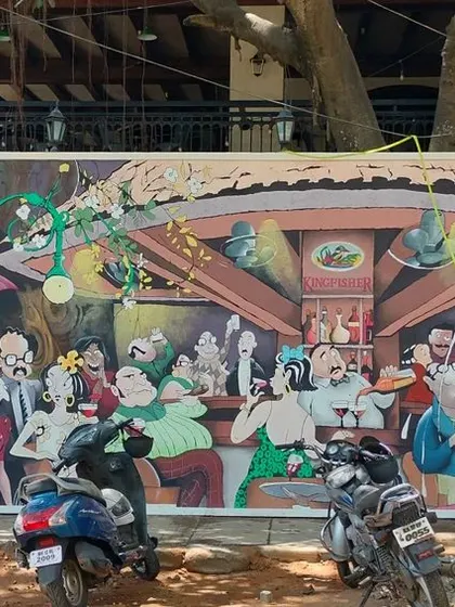 The final mural at Adda 1522, a recreation of a famous piece by artist Paul Fernandes. It was an honor to bring his vision to life on this massive public wall.