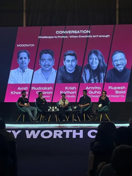 Our founder, Amrita Guha, participating in a panel discussion at FOAID 2024 on the challenges of a creative practice. We believe in contributing to industry dialogues and sharing our experiences with fellow trailblazers.