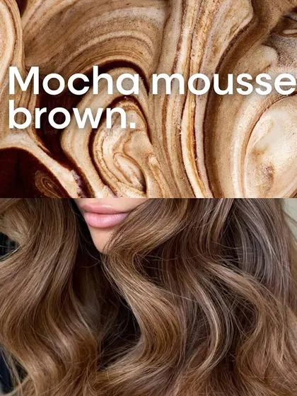 This mocha mousse brown is the perfect blend of warm and cool tones, creating a soft, multi-dimensional brunette.