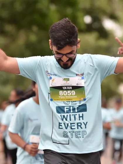 So proud of my husband finishing his 10k at the Mysuru race after a six-year break. Running is a journey we can share, and his achievement meant the world to me.