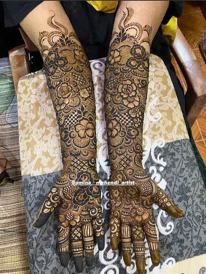 A full bridal design with a focus on symmetry and detail, ensuring both hands look perfectly matched.